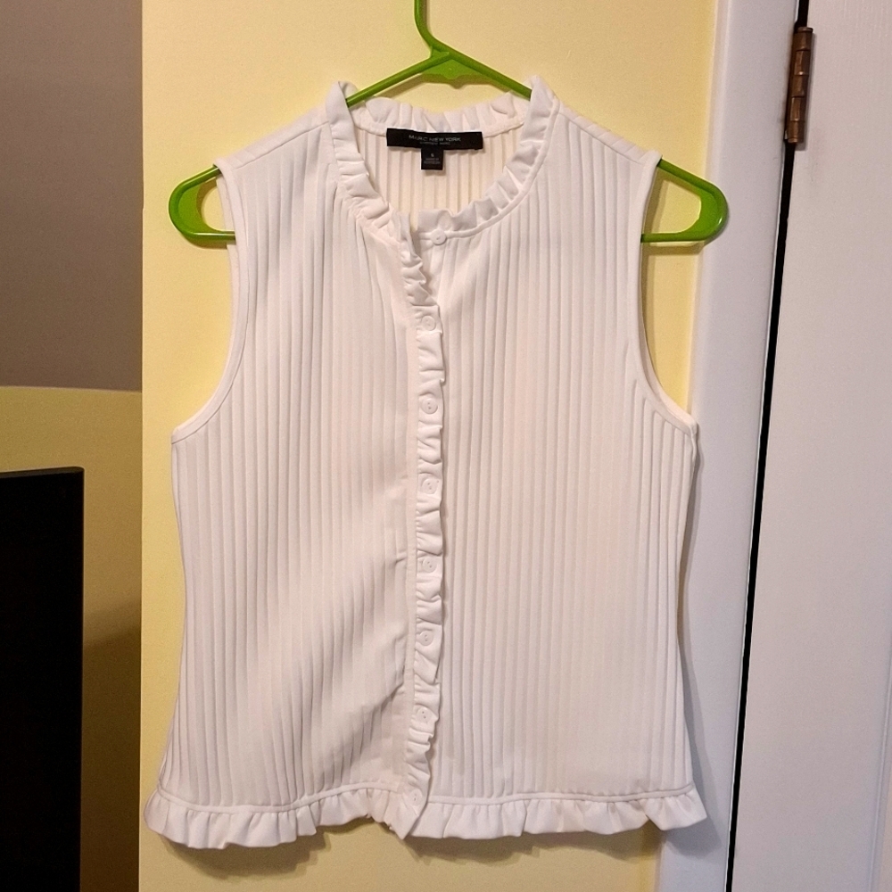 MARC NEW YORK sz S, pure white, button down top